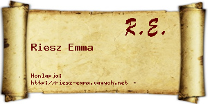 Riesz Emma névjegykártya